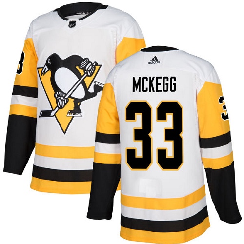 Youth Adidas Pittsburgh Penguins #33 Greg McKegg Authentic White Away NHL Jersey