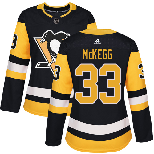 Women's Adidas Pittsburgh Penguins #33 Greg McKegg Authentic Black Home NHL Jersey