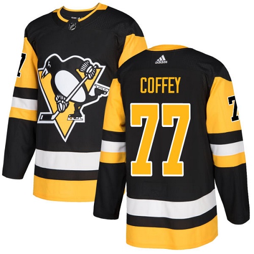 Men's Adidas Pittsburgh Penguins #77 Paul Coffey Authentic Black Home NHL Jersey