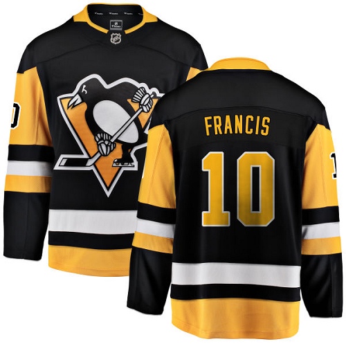 Youth Pittsburgh Penguins #10 Ron Francis Authentic Black Home Fanatics Branded Breakaway NHL Jersey