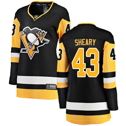 Women's Pittsburgh Penguins #43 Conor Sheary Authentic Black Home Fanatics Branded Breakaway NHL Jersey