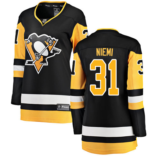 Women's Pittsburgh Penguins #31 Antti Niemi Authentic Black Home Fanatics Branded Breakaway NHL Jersey