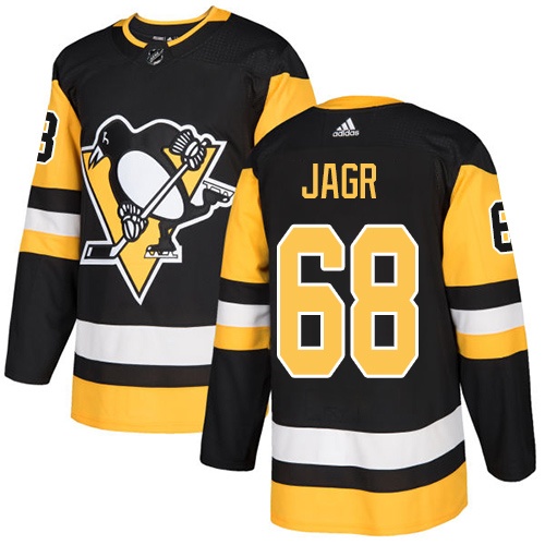 Men's Adidas Pittsburgh Penguins #68 Jaromir Jagr Authentic Black Home NHL Jersey