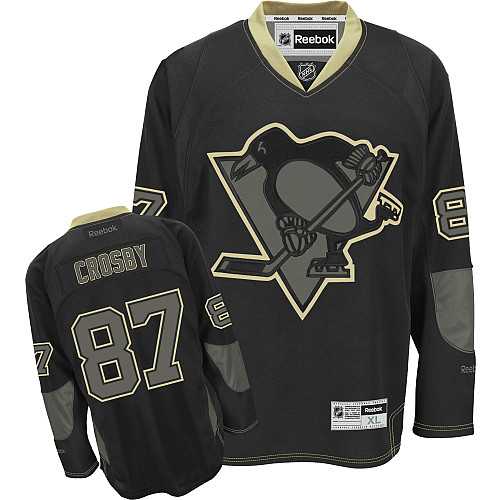 Men's Reebok Pittsburgh Penguins #87 Sidney Crosby Authentic Black Ice NHL Jersey