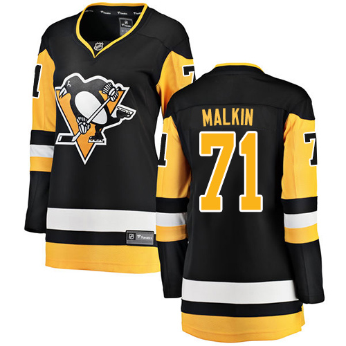 Women's Pittsburgh Penguins #71 Evgeni Malkin Authentic Black Home Fanatics Branded Breakaway NHL Jersey