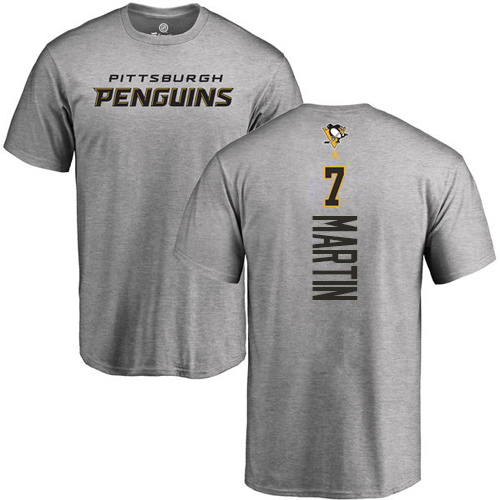 NHL Adidas Pittsburgh Penguins #7 Paul Martin Ash Backer T-Shirt
