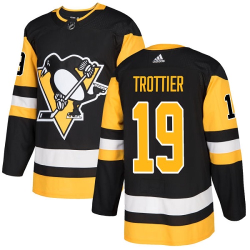 Men's Adidas Pittsburgh Penguins #19 Bryan Trottier Authentic Black Home NHL Jersey