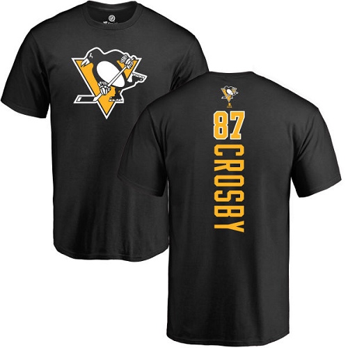 NHL Adidas Pittsburgh Penguins #87 Sidney Crosby Black Backer T-Shirt