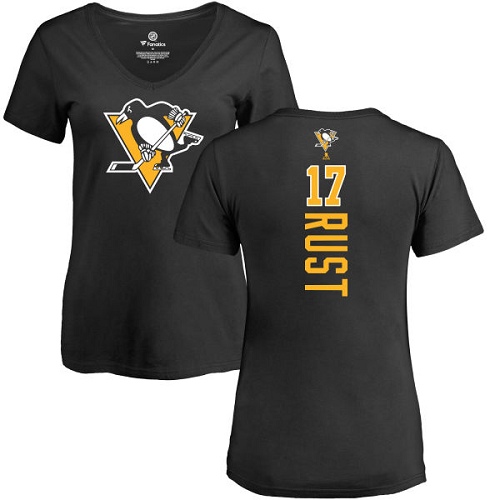 NHL Women's Adidas Pittsburgh Penguins #17 Bryan Rust Black Backer T-Shirt