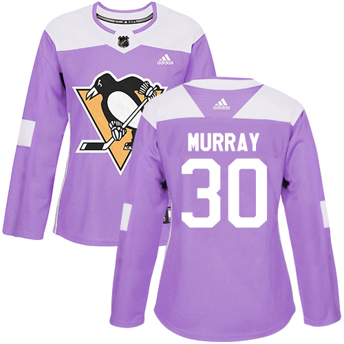 Women's Adidas Pittsburgh Penguins #30 Matt Murray Authentic Purple Fights Cancer Practice NHL Jersey