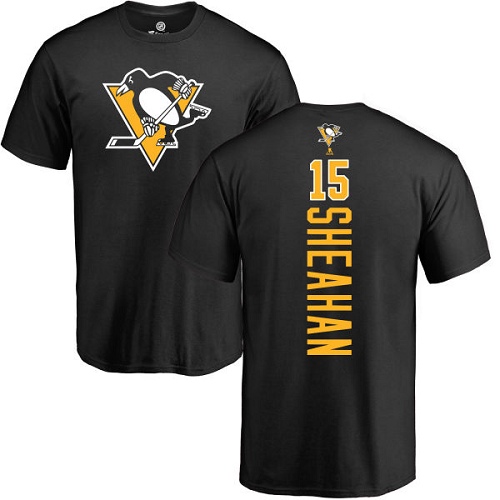 NHL Adidas Pittsburgh Penguins #15 Riley Sheahan Black Backer T-Shirt