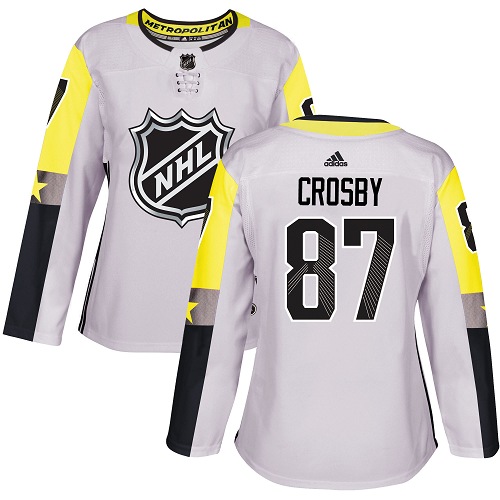 Women's Adidas Pittsburgh Penguins #87 Sidney Crosby Authentic Gray 2018 All-Star Metro Division NHL Jersey