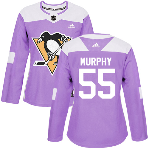 Women's Adidas Pittsburgh Penguins #55 Larry Murphy Authentic Purple Fights Cancer Practice NHL Jersey
