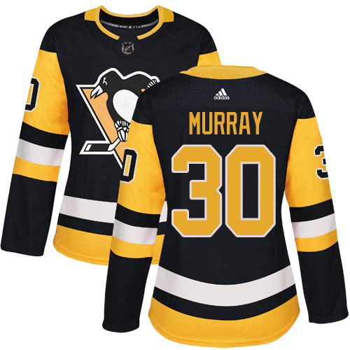 Women's Adidas Pittsburgh Penguins #30 Matt Murray Authentic Black Home NHL Jersey