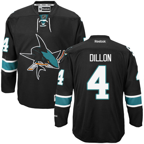 Men's Reebok San Jose Sharks #4 Brenden Dillon Authentic Black Third NHL Jersey