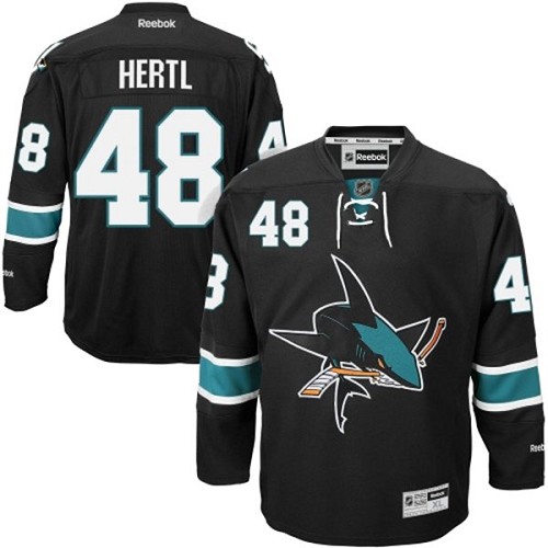 Men's Reebok San Jose Sharks #48 Tomas Hertl Premier Black Third NHL Jersey