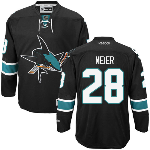 Youth Reebok San Jose Sharks #28 Timo Meier Authentic Black Third NHL Jersey