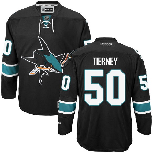 Men's Reebok San Jose Sharks #50 Chris Tierney Premier Black Third NHL Jersey