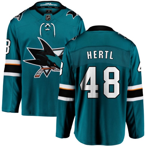 Men's San Jose Sharks #48 Tomas Hertl Fanatics Branded Teal Green Home Breakaway NHL Jersey