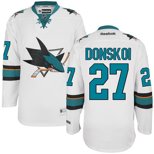 Women's Reebok San Jose Sharks #27 Joonas Donskoi Authentic White Away NHL Jersey