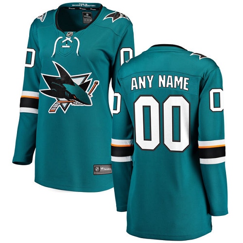 Women's San Jose Sharks Customized Fanatics Branded Teal Green Home Breakaway NHL Jersey
