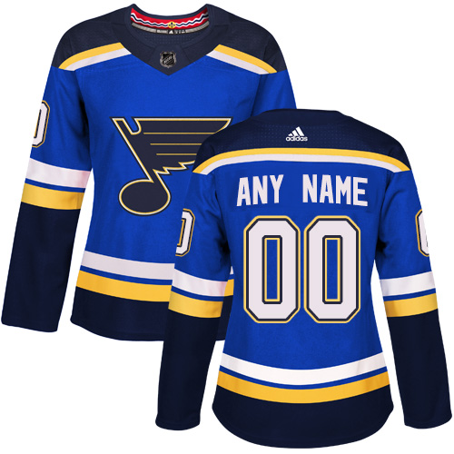 Women's Adidas St. Louis Blues Customized Authentic Royal Blue Home NHL Jersey