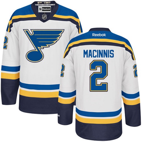 Men's Reebok St. Louis Blues #2 Al Macinnis Authentic White Away NHL Jersey