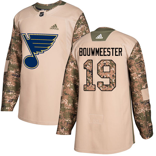 Men's Adidas St. Louis Blues #19 Jay Bouwmeester Authentic Camo Veterans Day Practice NHL Jersey