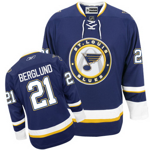 Men's Reebok St. Louis Blues #21 Patrik Berglund Authentic Navy Blue Third NHL Jersey