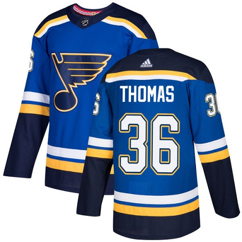 Men's Adidas St. Louis Blues #36 Robert Thomas Authentic Royal Blue Home NHL Jersey