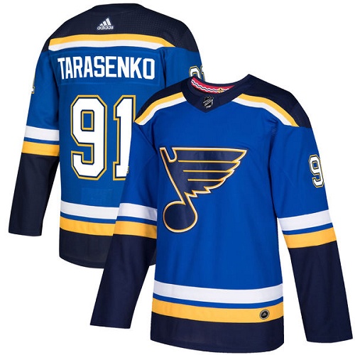 Men's Adidas St. Louis Blues #91 Vladimir Tarasenko Authentic Royal Blue Home NHL Jersey