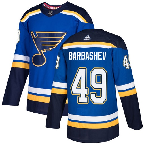 Men's Adidas St. Louis Blues #49 Ivan Barbashev Authentic Royal Blue Home NHL Jersey