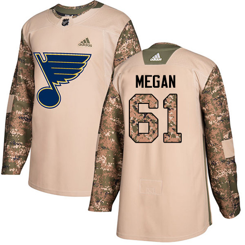 Youth Adidas St. Louis Blues #61 Wade Megan Authentic Camo Veterans Day Practice NHL Jersey