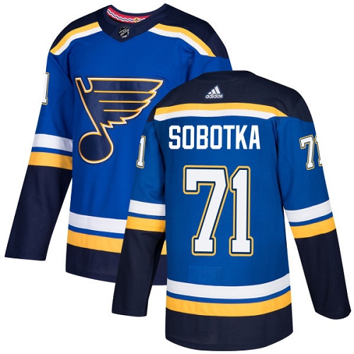 Men's Adidas St. Louis Blues #71 Vladimir Sobotka Authentic Royal Blue Home NHL Jersey
