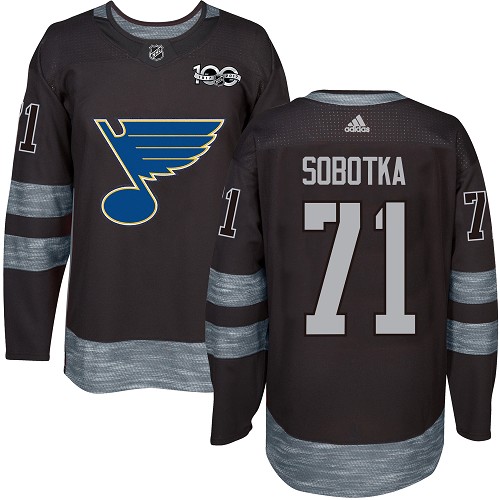 Men's Adidas St. Louis Blues #71 Vladimir Sobotka Premier Black 1917-2017 100th Anniversary NHL Jersey