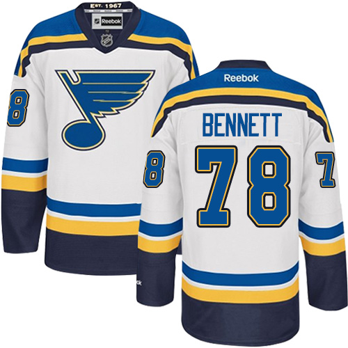Youth Reebok St. Louis Blues #78 Beau Bennett Authentic White Away NHL Jersey