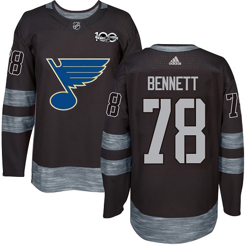 Men's Adidas St. Louis Blues #78 Beau Bennett Premier Black 1917-2017 100th Anniversary NHL Jersey