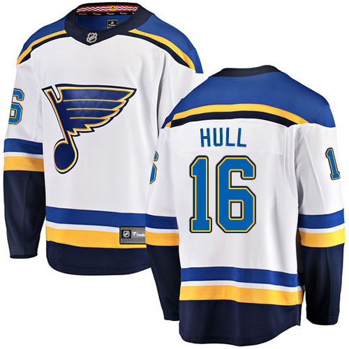 Men's St. Louis Blues #16 Brett Hull Fanatics Branded White Away Breakaway NHL Jersey