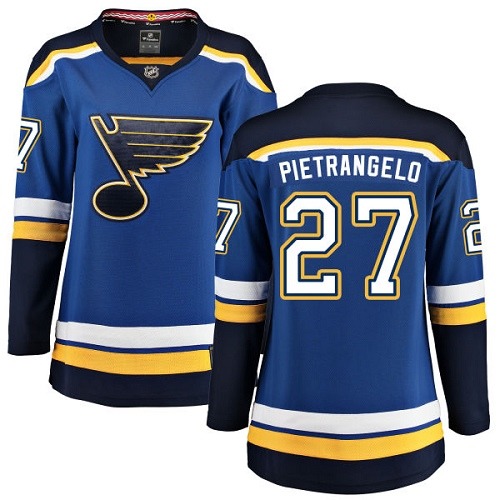 Women's St. Louis Blues #27 Alex Pietrangelo Fanatics Branded Royal Blue Home Breakaway NHL Jersey