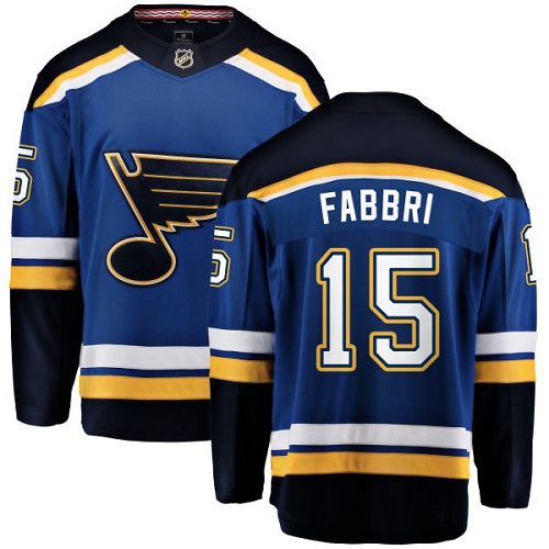 Men's St. Louis Blues #15 Robby Fabbri Fanatics Branded Royal Blue Home Breakaway NHL Jersey