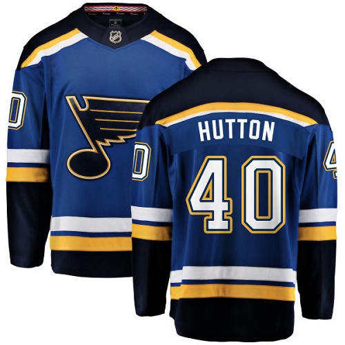 Men's St. Louis Blues #40 Carter Hutton Fanatics Branded Royal Blue Home Breakaway NHL Jersey