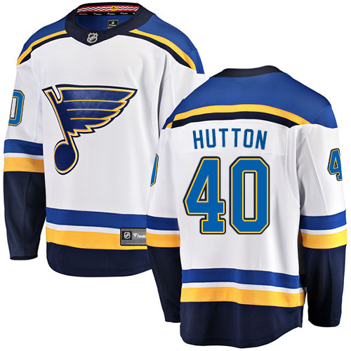 Youth St. Louis Blues #40 Carter Hutton Fanatics Branded White Away Breakaway NHL Jersey