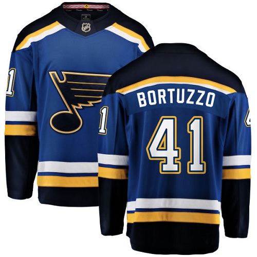 Men's St. Louis Blues #41 Robert Bortuzzo Fanatics Branded Royal Blue Home Breakaway NHL Jersey