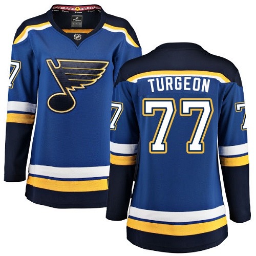 Women's St. Louis Blues #77 Pierre Turgeon Fanatics Branded Royal Blue Home Breakaway NHL Jersey