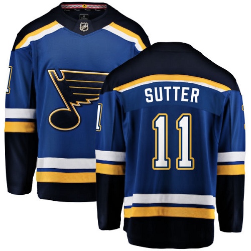 Youth St. Louis Blues #11 Brian Sutter Fanatics Branded Royal Blue Home Breakaway NHL Jersey