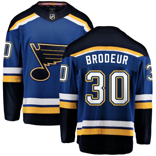 Youth St. Louis Blues #30 Martin Brodeur Fanatics Branded Royal Blue Home Breakaway NHL Jersey