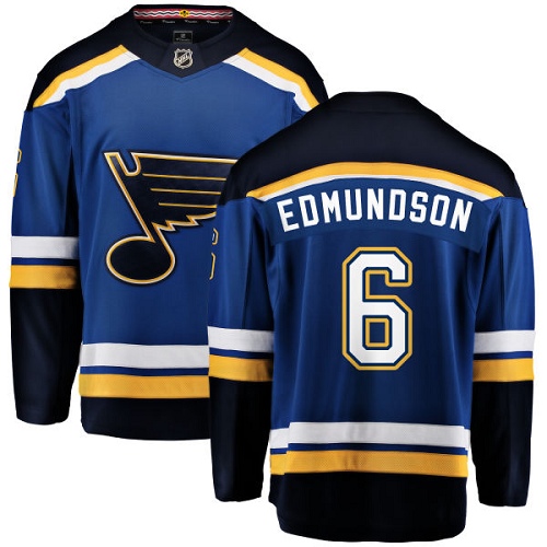 Men's St. Louis Blues #6 Joel Edmundson Fanatics Branded Royal Blue Home Breakaway NHL Jersey