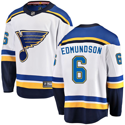 Men's St. Louis Blues #6 Joel Edmundson Fanatics Branded White Away Breakaway NHL Jersey