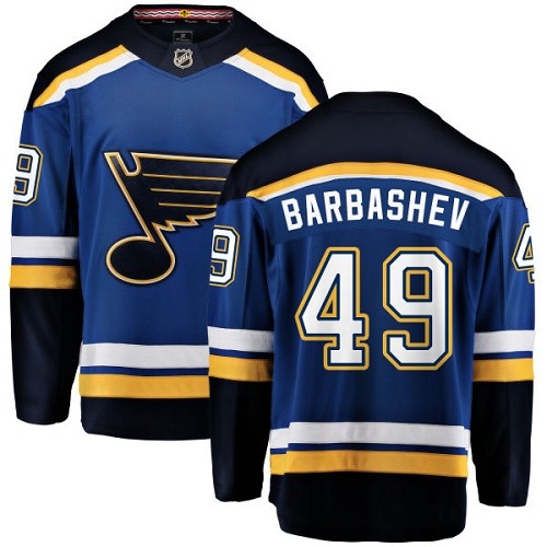 Men's St. Louis Blues #49 Ivan Barbashev Fanatics Branded Royal Blue Home Breakaway NHL Jersey