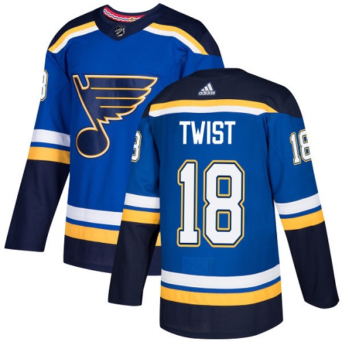 Men's Adidas St. Louis Blues #18 Tony Twist Premier Royal Blue Home NHL Jersey